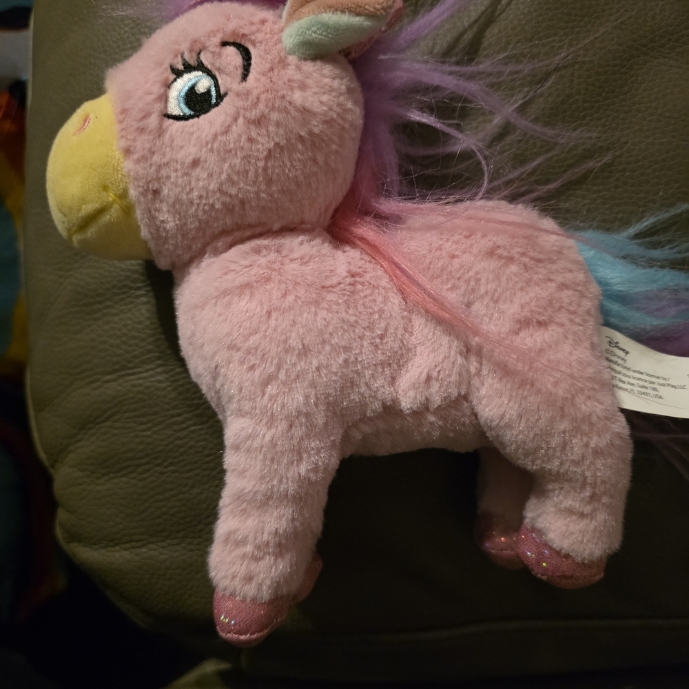 Disney Pink Plush Unicorn with Yellow Muzzle and Blue-Purple Mane